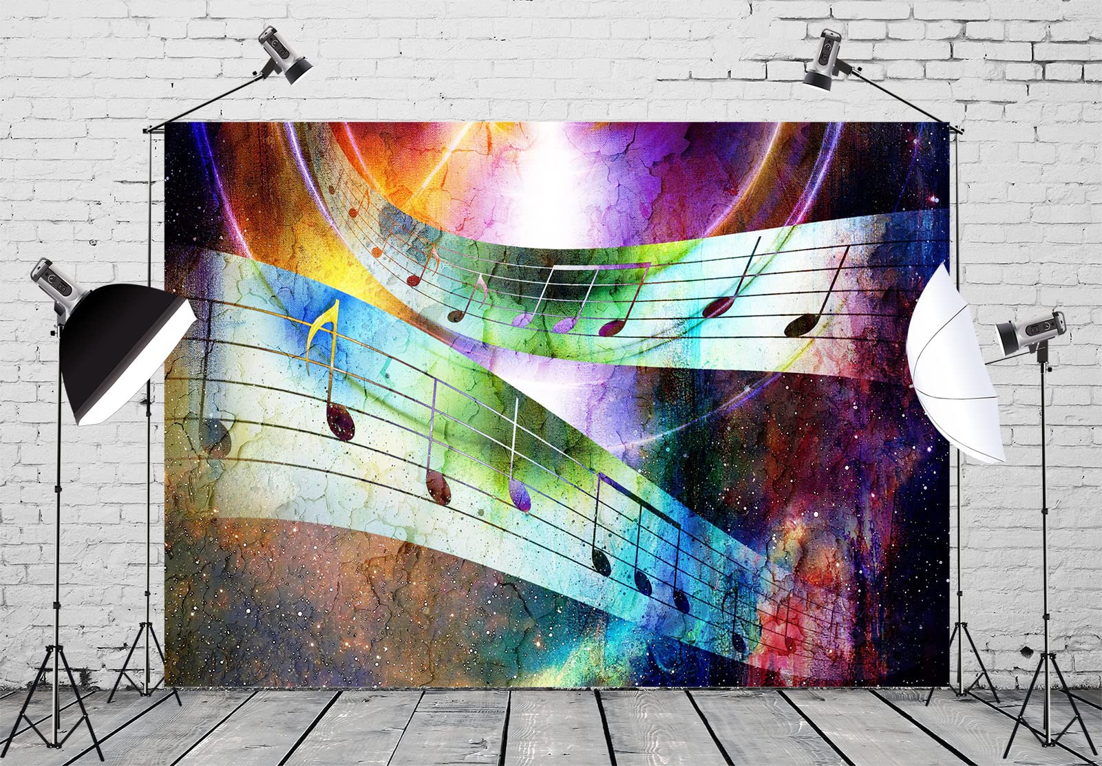 Amazon.com: Loccor Fabric 7x5ft Music Notation Backdrop Abstract